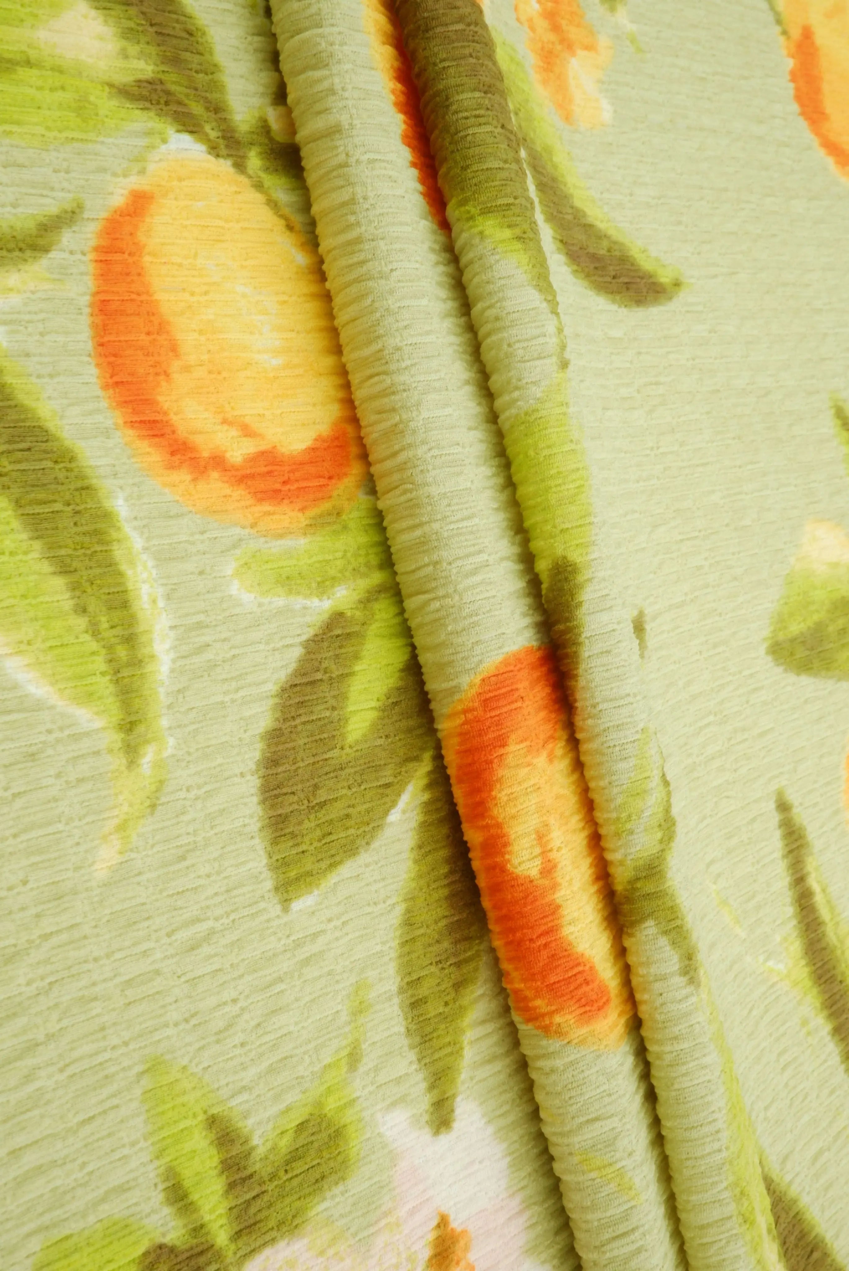 Fruit Orange Crinkle Crepe Print Fabric   CRP4628-MS11603 