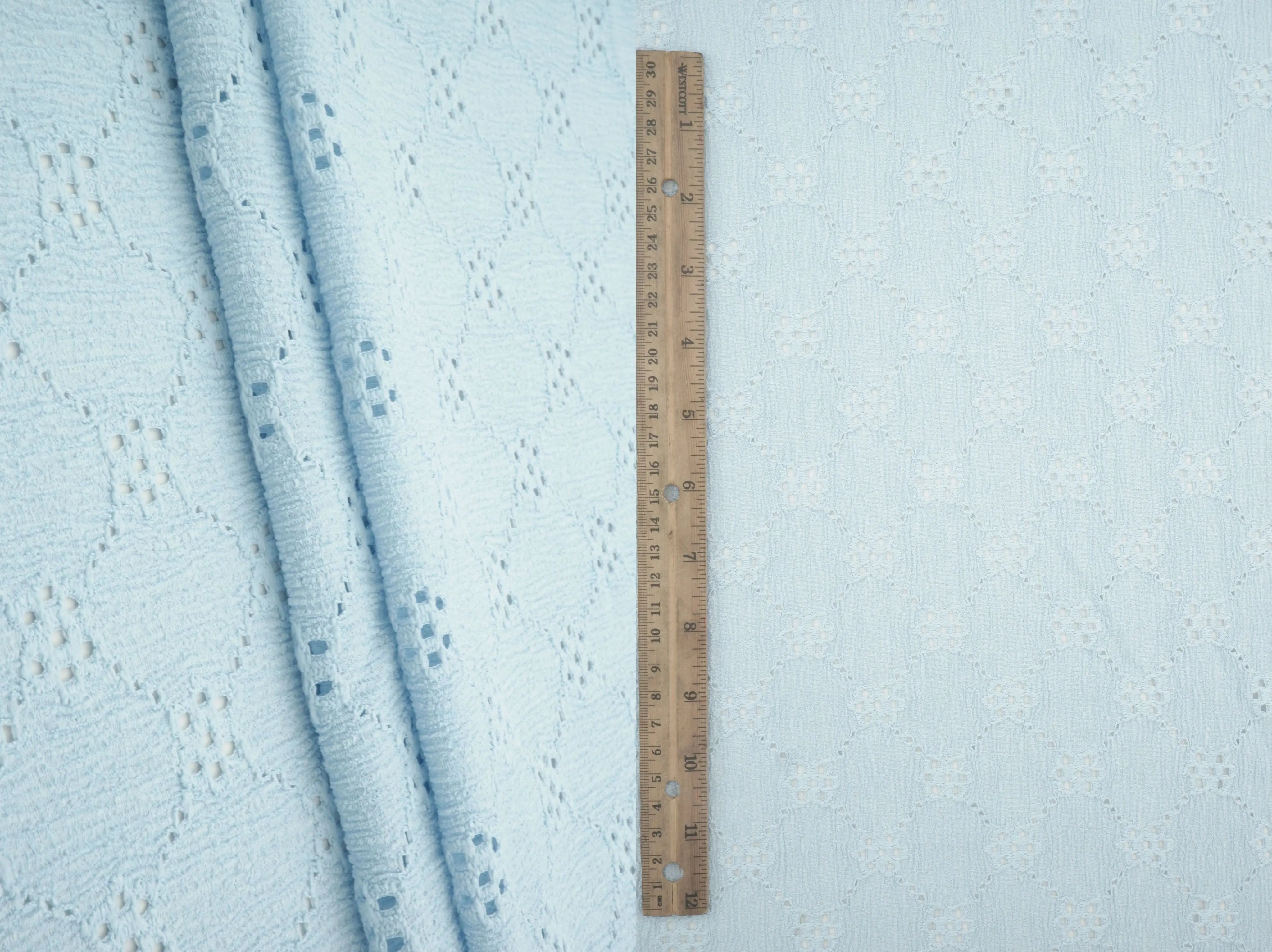 LACE4556 BLUE LT. BLOUSE BOTTOMS CAMI DRESS EYELET FLORAL GEO FLOWER LACE OUTERWEAR PANTS POLYESTER SKIRTS SOLID SPANDEX T-SHIRT TOPS TUNICS