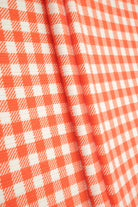 KNT3422-DU918 ORANGE BIKER SHORTS BODYSUIT BOTTOMS CAMI DRESS GINGHAM KNIT PANTS POLYESTER PRINT RIBBED 4X2 SKIRTS SPANDEX STRETCH SWEATER TOPS