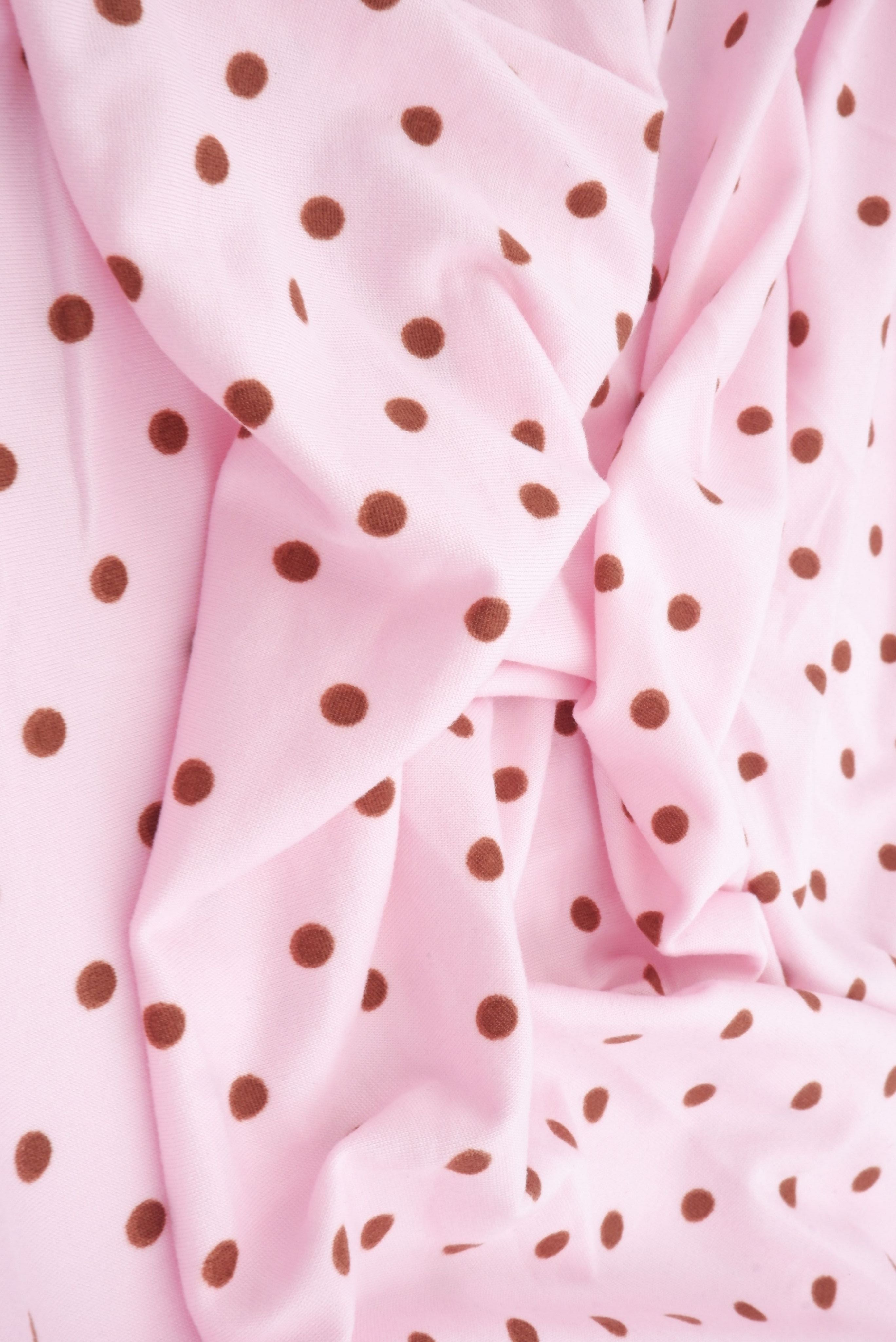 KNT4520-MS11654 PINK/CHOCO BOTTOMS DRESS DTY BRUSHED KNIT POLYESTER SPANDEX T-SHIRT TOPS