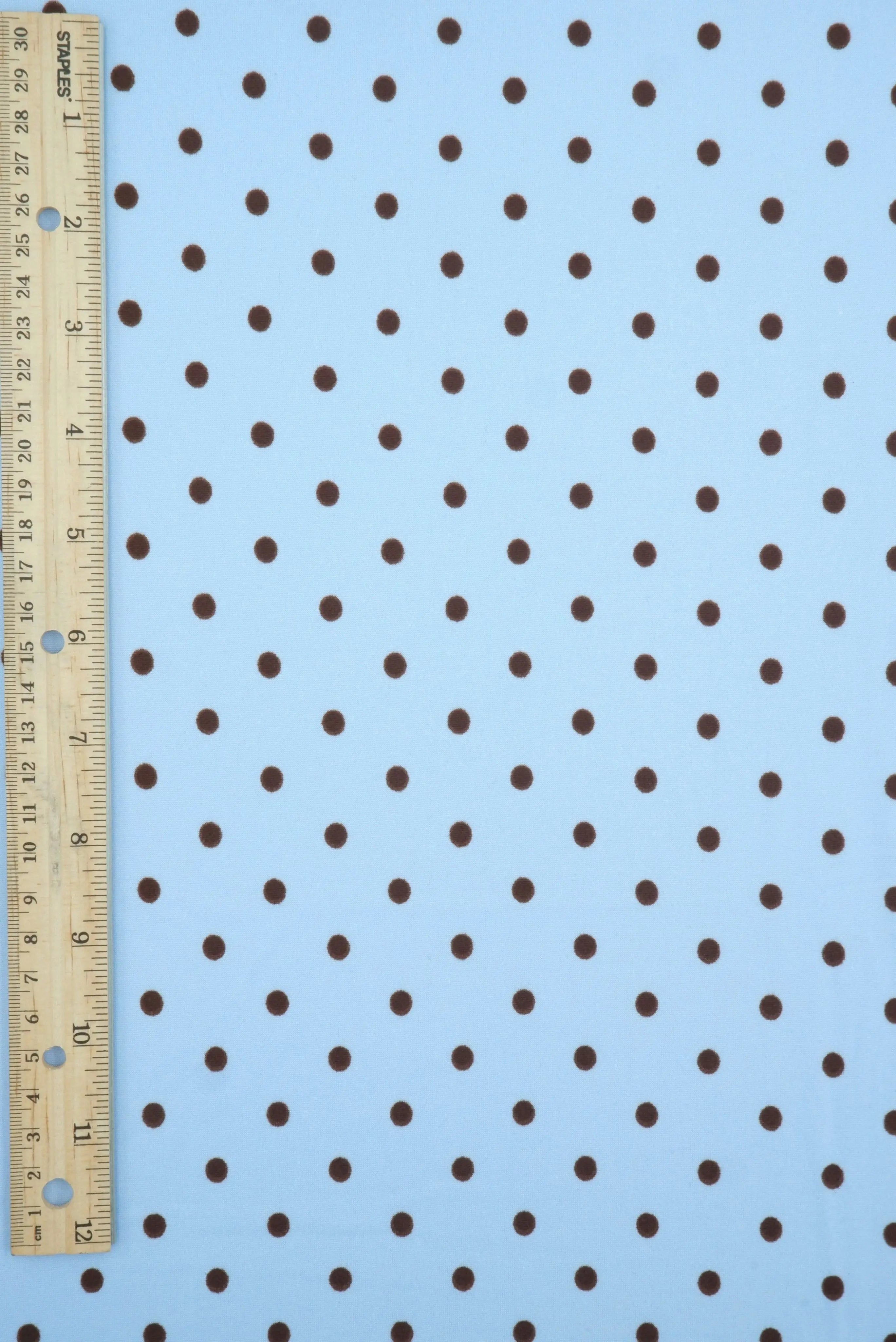 KNT4520-MS11654 BLUE/DK.BROWN BOTTOMS DRESS DTY BRUSHED KNIT POLYESTER SPANDEX T-SHIRT TOPS