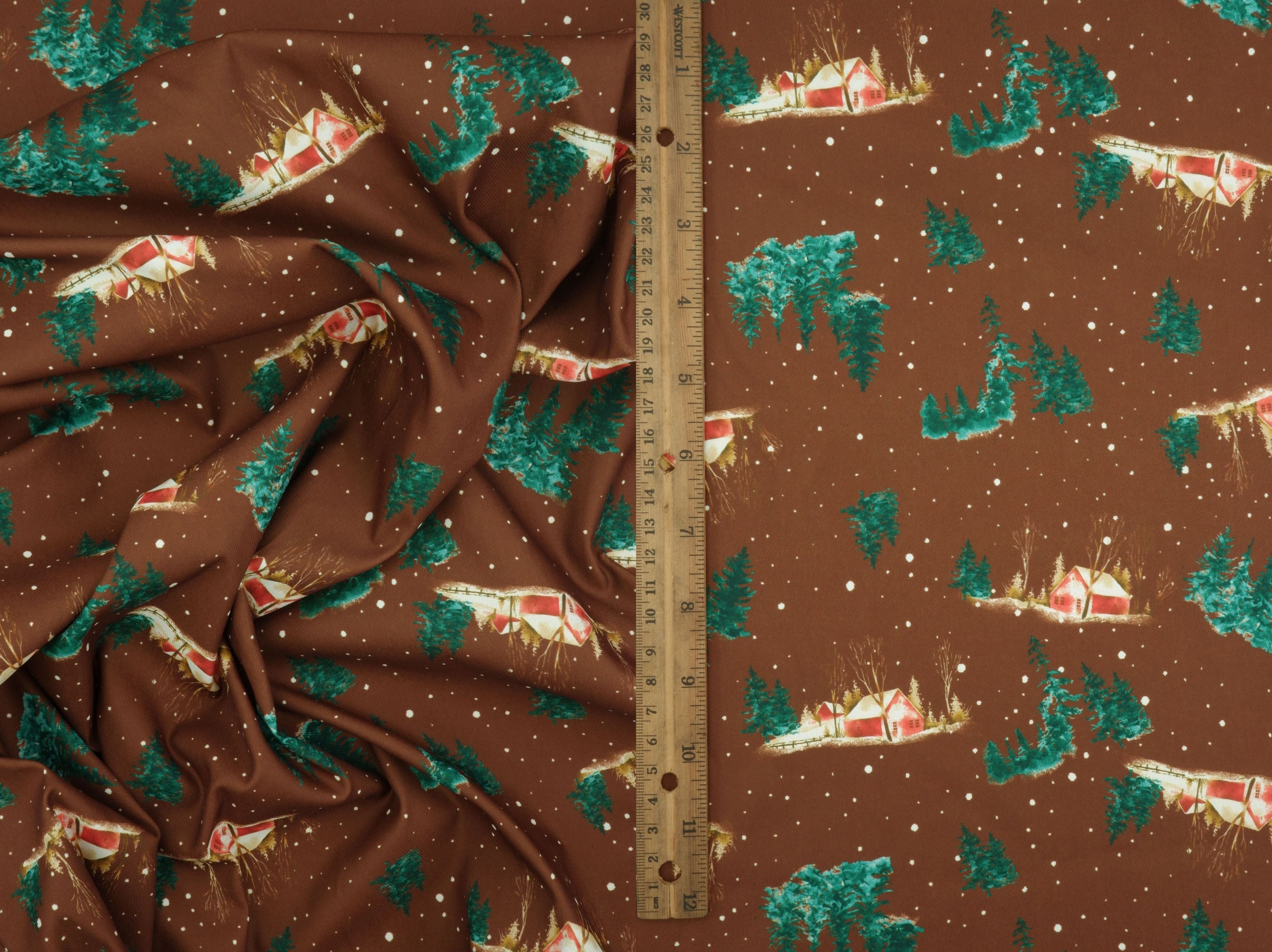 Snow House Christmas Digital Woven Print  _ DPOP7704-M11735 