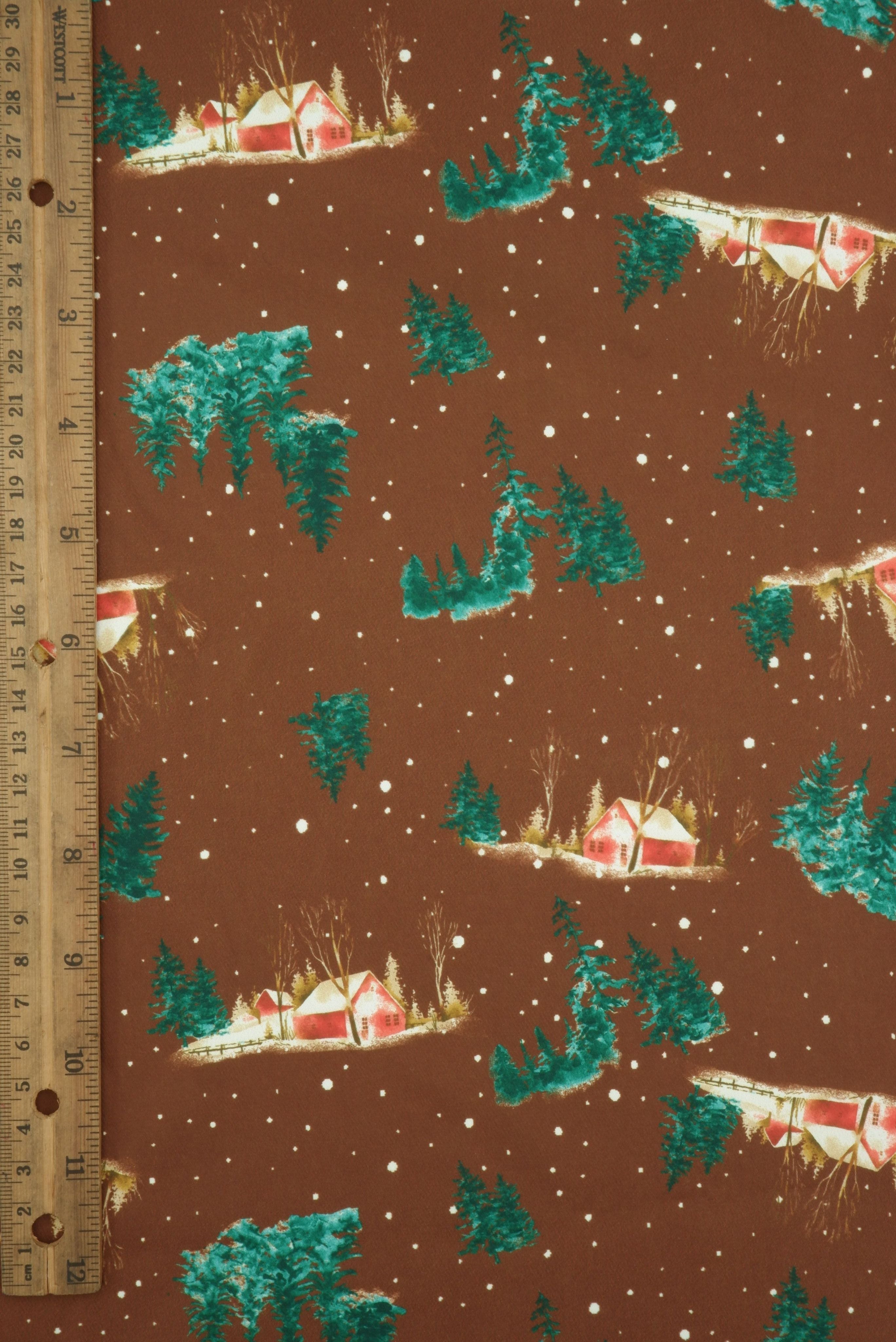 Snow House Christmas Digital Woven Print  _ DPOP7704-M11735 