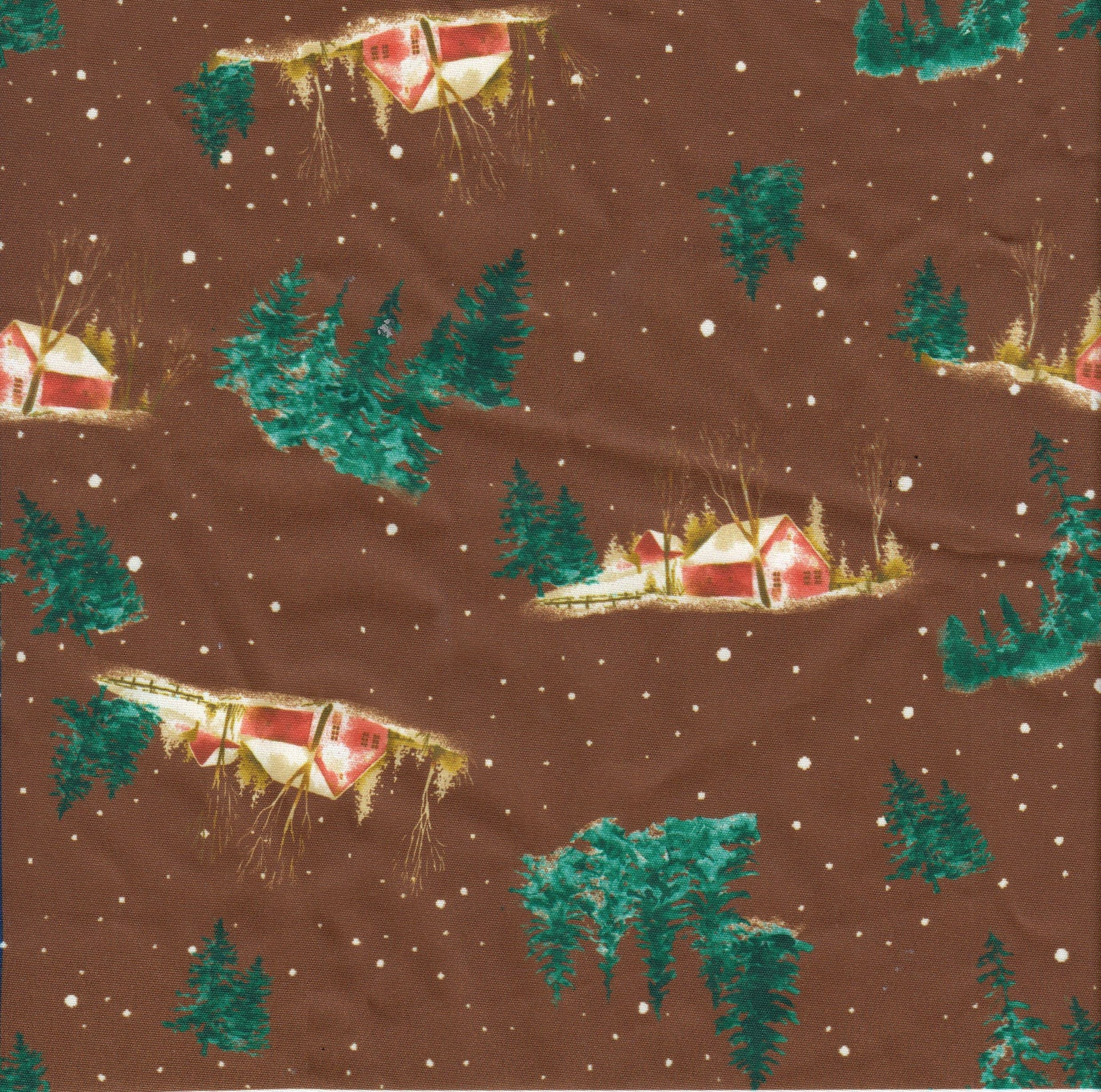 Snow House Christmas Digital Woven Print  _ DPOP7704-M11735 