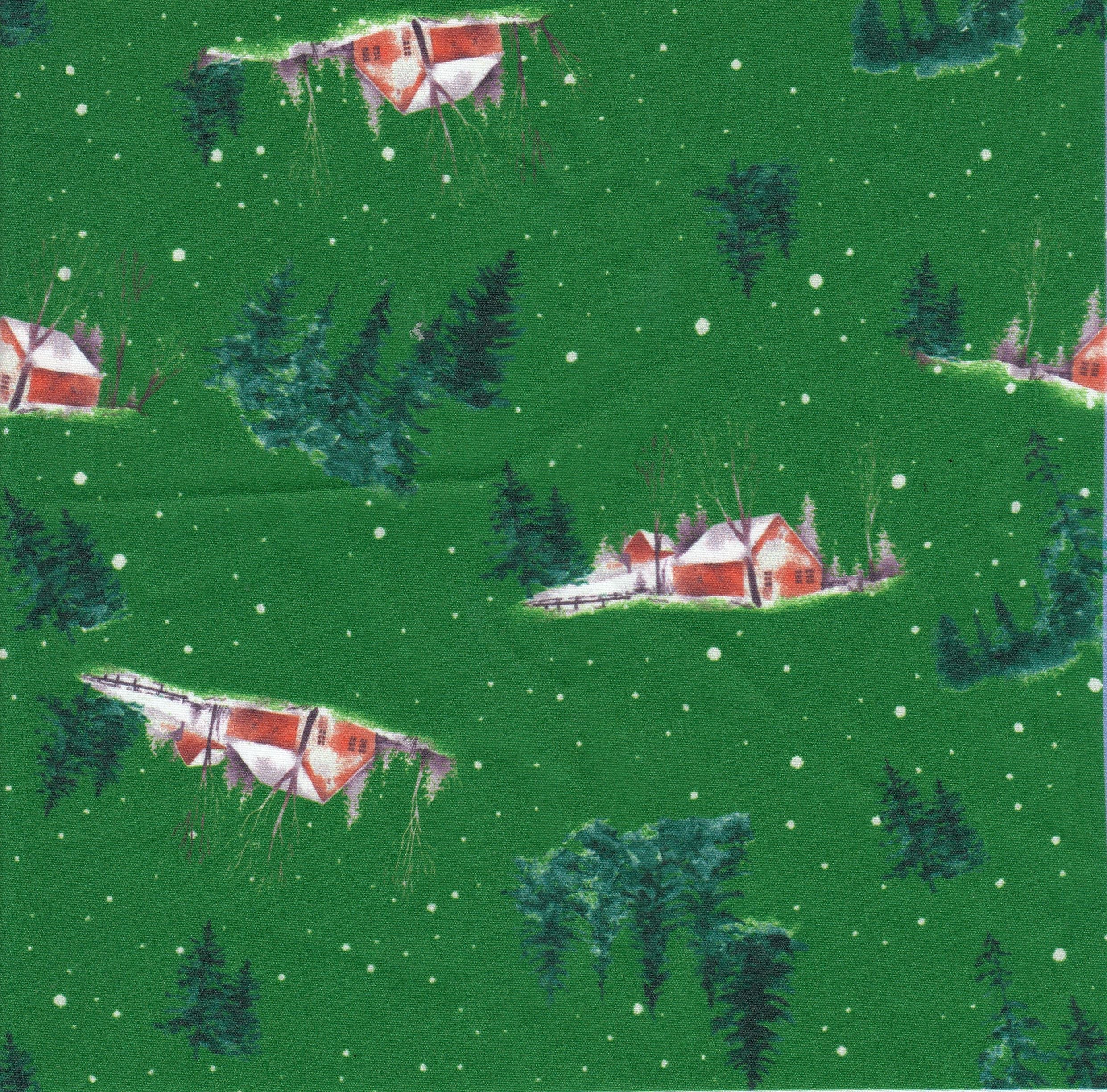 Snow House Christmas Digital Woven Print  _ DPOP7704-M11735 