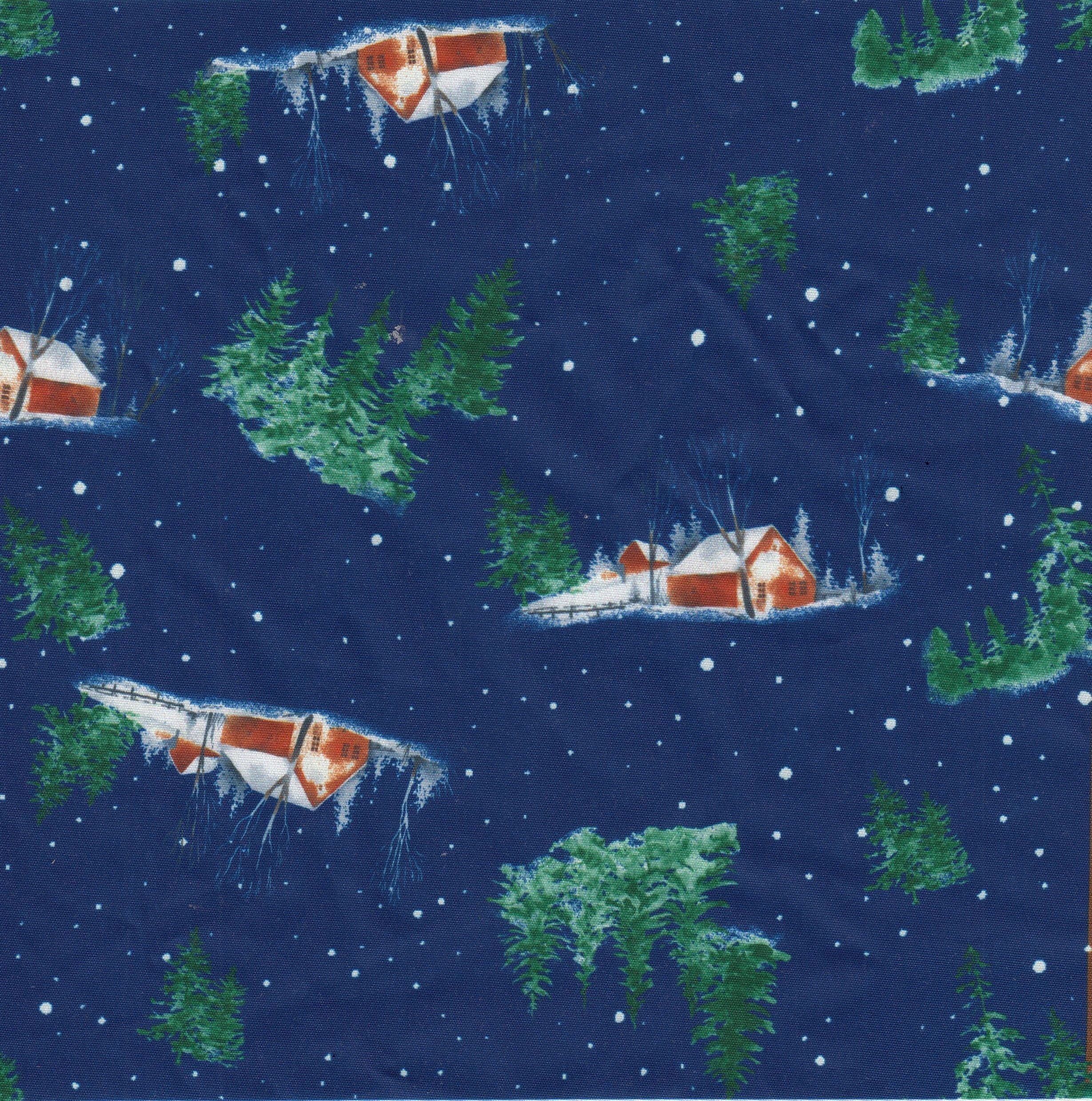 Snow House Christmas Digital Woven Print  _ DPOP7704-M11735 