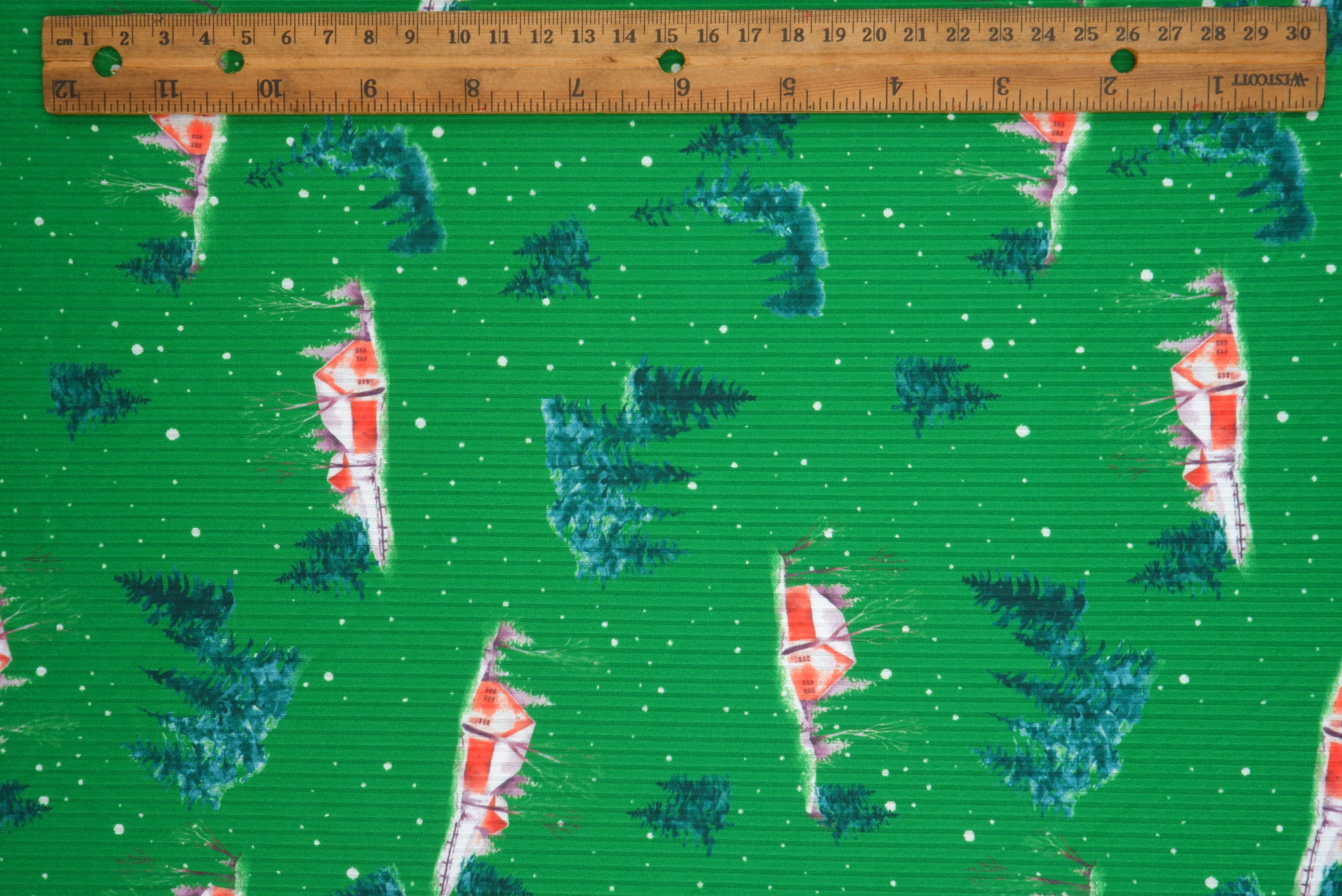 4x2 Rib Snow House Christmas Digital Print Knit Fabric _ DKNT4151-M11735 