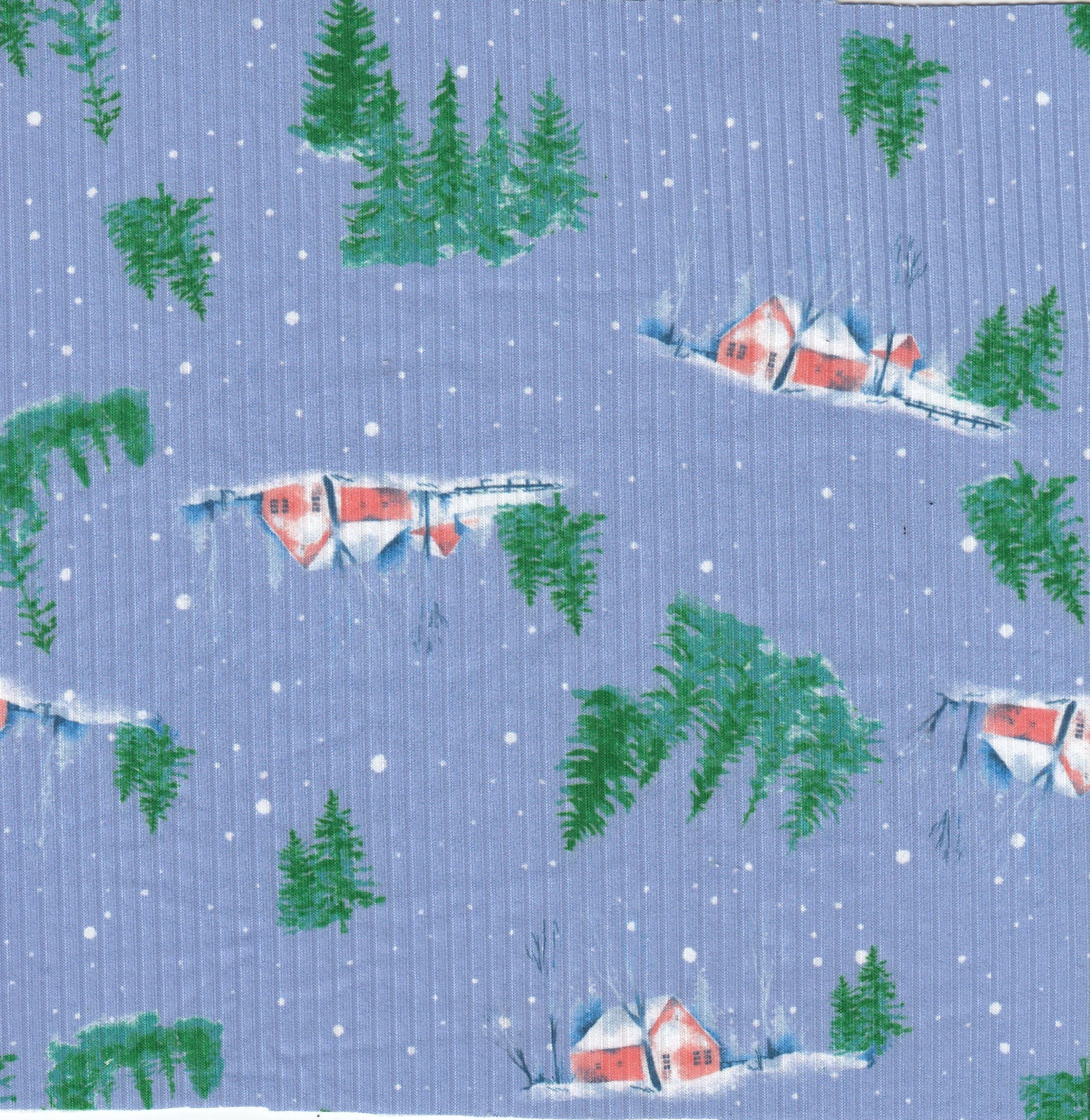 4x2 Rib Snow House Christmas Digital Print Knit Fabric _ DKNT4151-M11735 