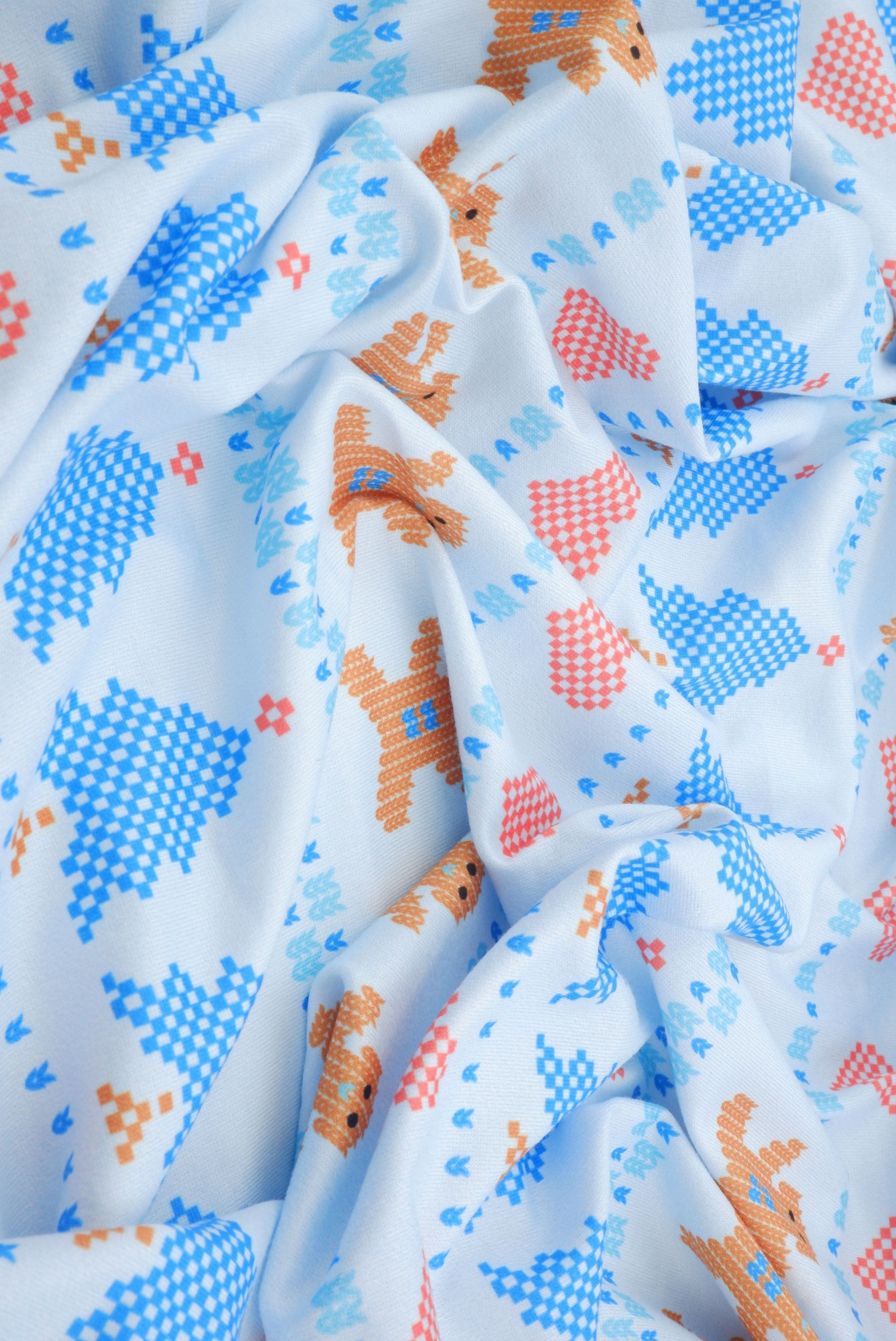 DTY Brushed Christmas Digital Print Knit Fabric - DKNT4520-M11737 