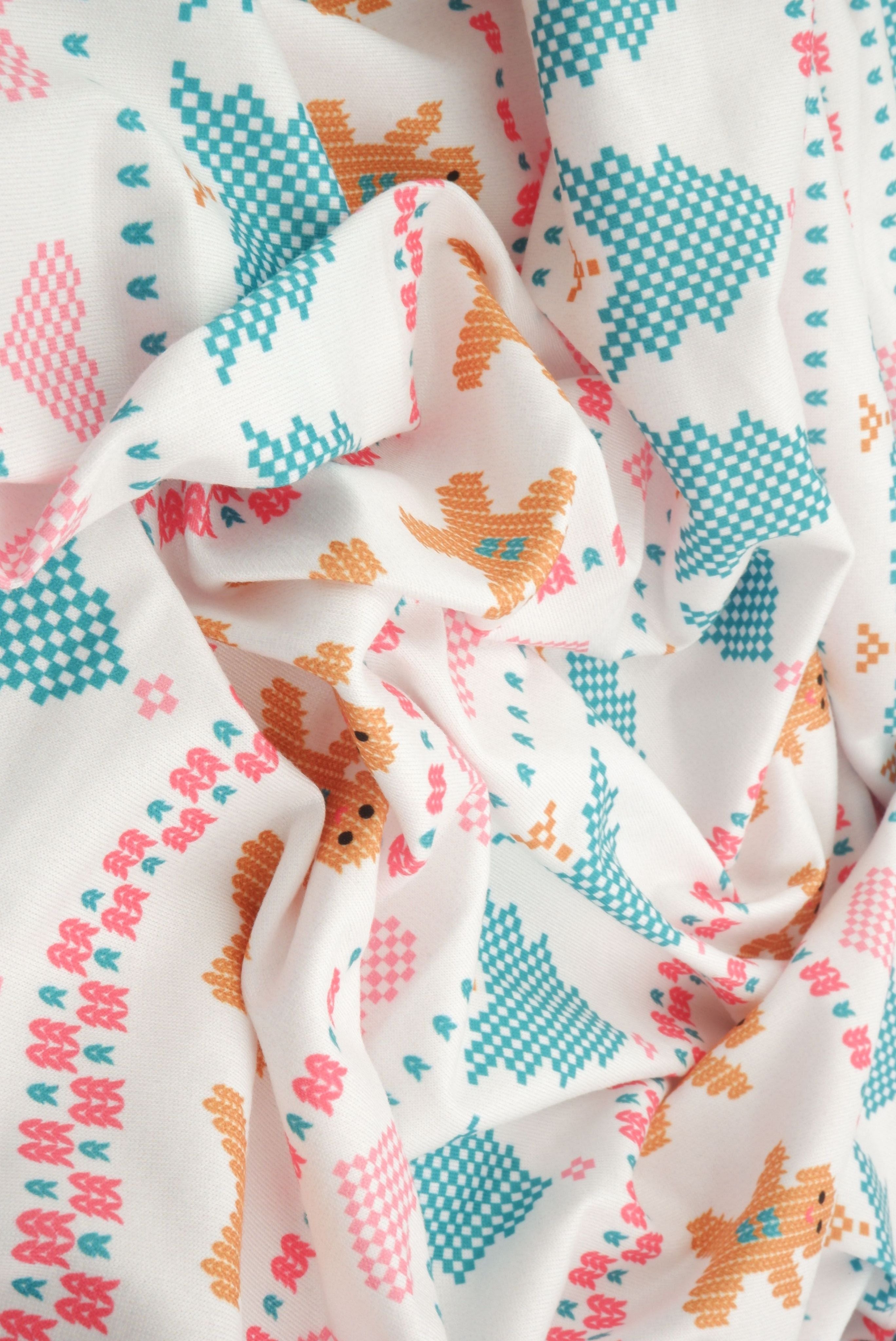 DTY Brushed Christmas Digital Print Knit Fabric - DKNT4520-M11737 