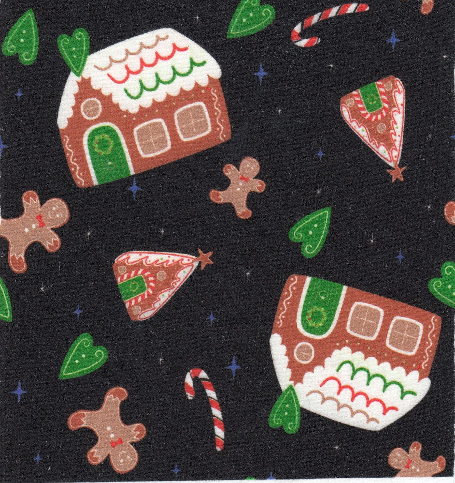 DTY Brushed Cookie House Christmas Digital Print Knit Fabric - DKNT4520-M11728 