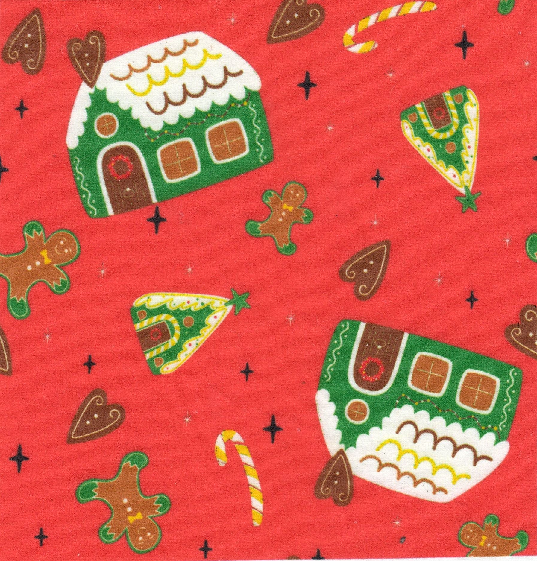 DTY Brushed Cookie House Christmas Digital Print Knit Fabric - DKNT4520-M11728 