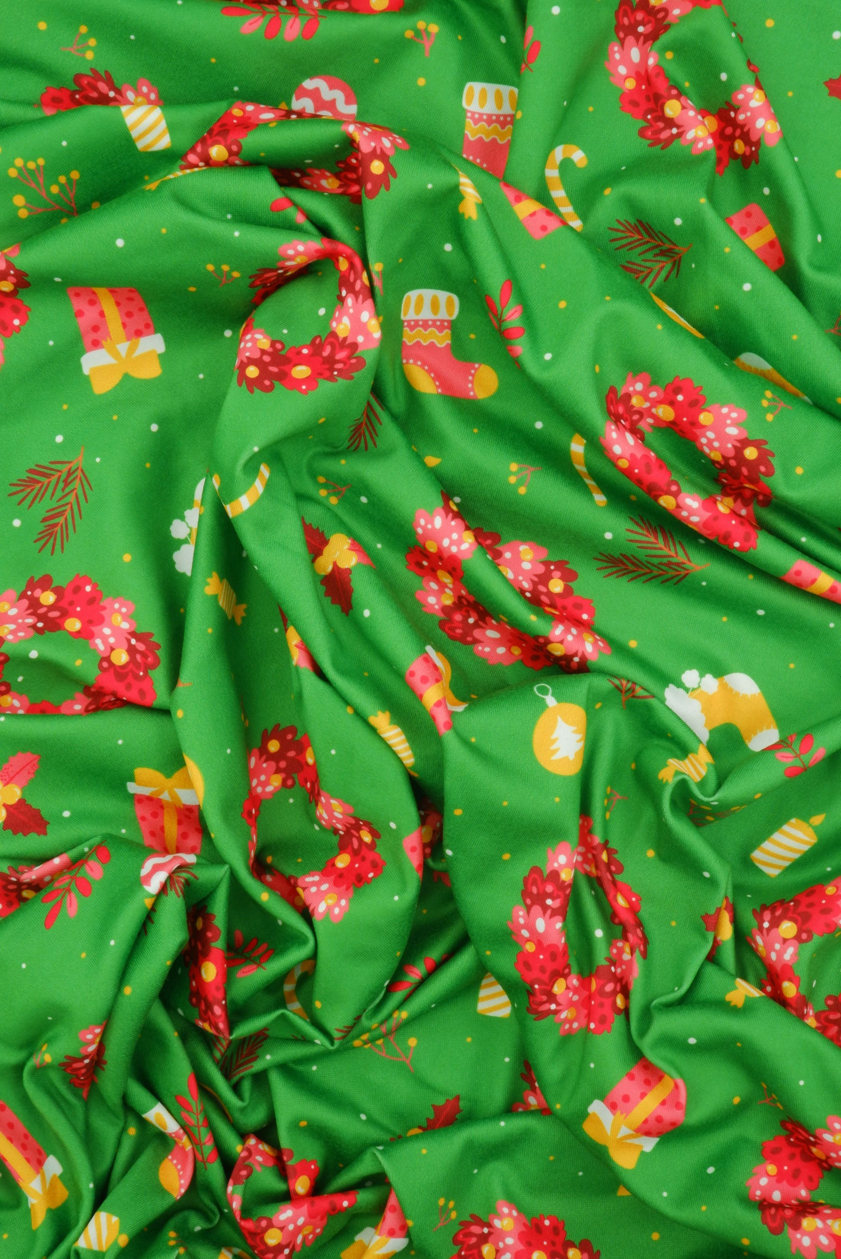 DKNT4520-M11730 GREEN ACTIVEWEAR BIKER SHORTS BOTTOMS DIGITAL PRINT DRESS DTY BRUSHED KNIT PANTS POLYESTER SKIRTS SPANDEX