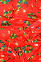 DKNT4520-M11730 RED ACTIVEWEAR BIKER SHORTS BOTTOMS DIGITAL PRINT DRESS DTY BRUSHED KNIT PANTS POLYESTER SKIRTS SPANDEX