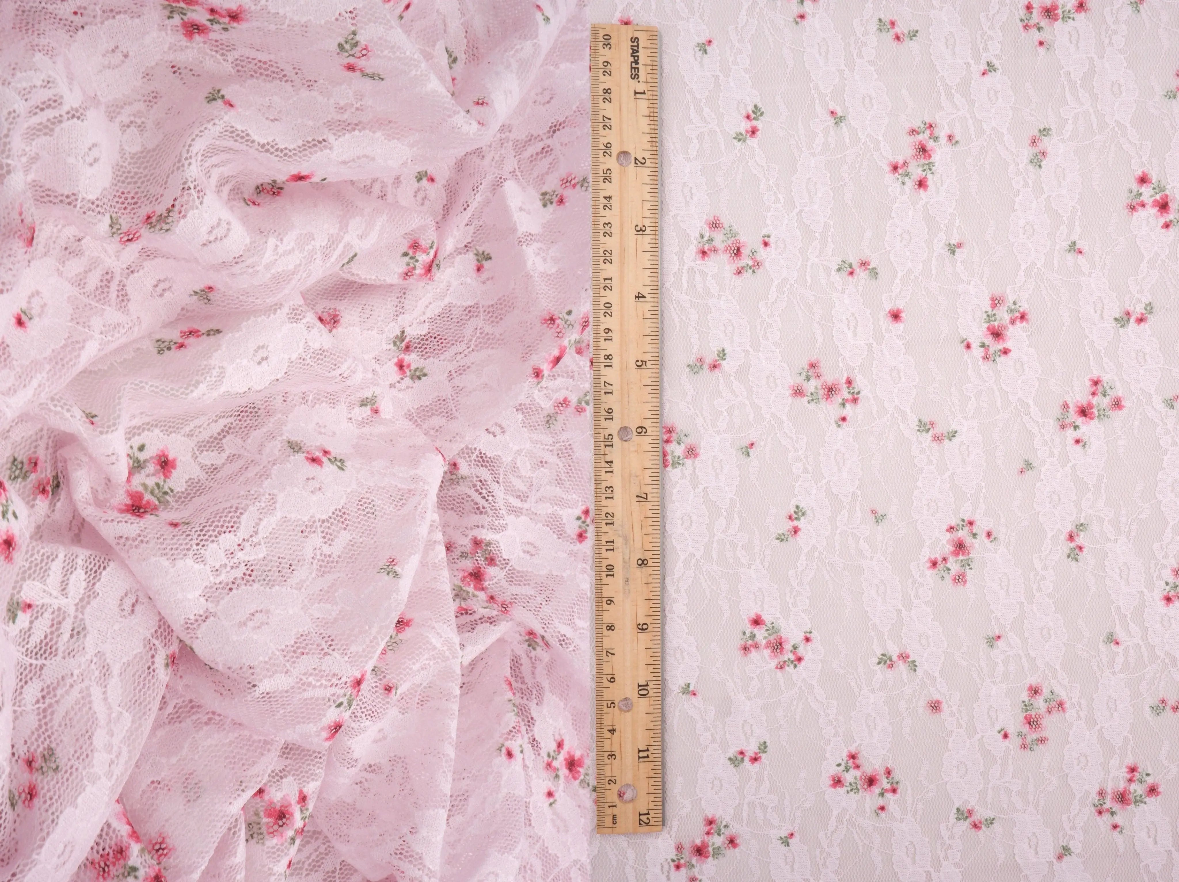 LACE4481-M11721 PINK BLOUSE BOTTOMS CAMI DIGITAL PRINT DITSY DRESS LACE POLYESTER SKIRTS SPANDEX TOPS