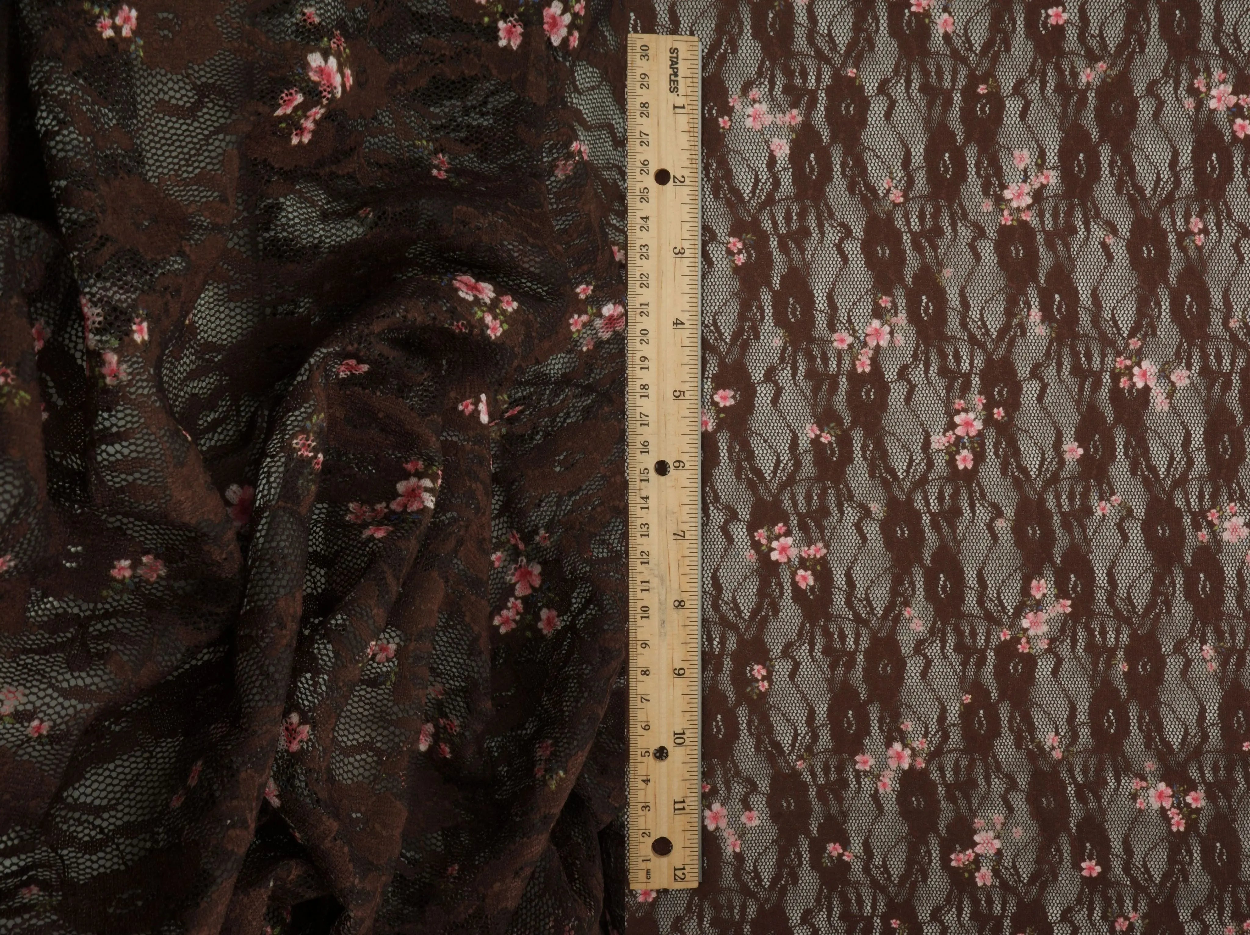 LACE4481-M11721 BROWN BLOUSE BOTTOMS CAMI DIGITAL PRINT DITSY DRESS LACE POLYESTER SKIRTS SPANDEX TOPS