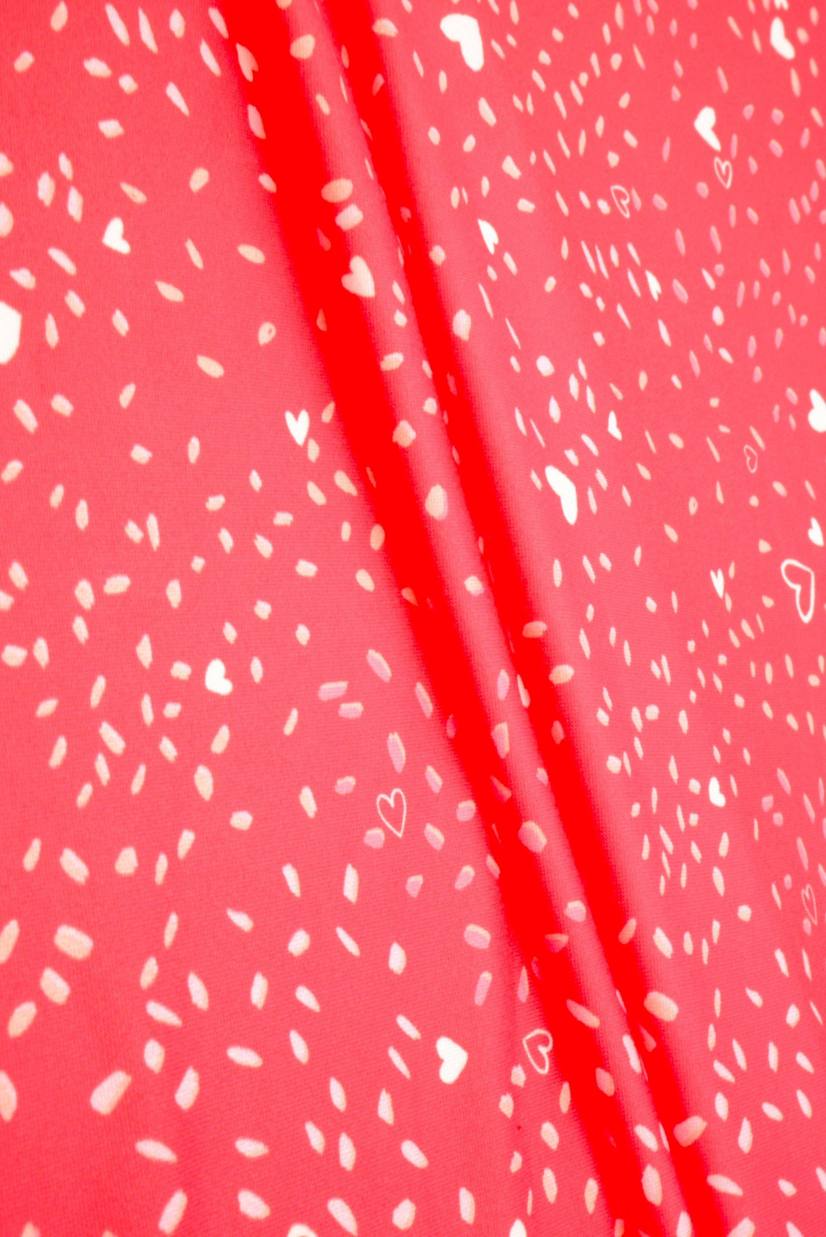 DKNT4520-M11758 RED ACTIVEWEAR BIKER SHORTS BLOUSE BODYSUIT BOTTOMS CAMI DIGITAL PRINT DRESS DTY BRUSHED HEART IVORY KNIT PANTS PEACH POLYESTER RED SKIRTS SPANDEX T-SHIRT TOPS