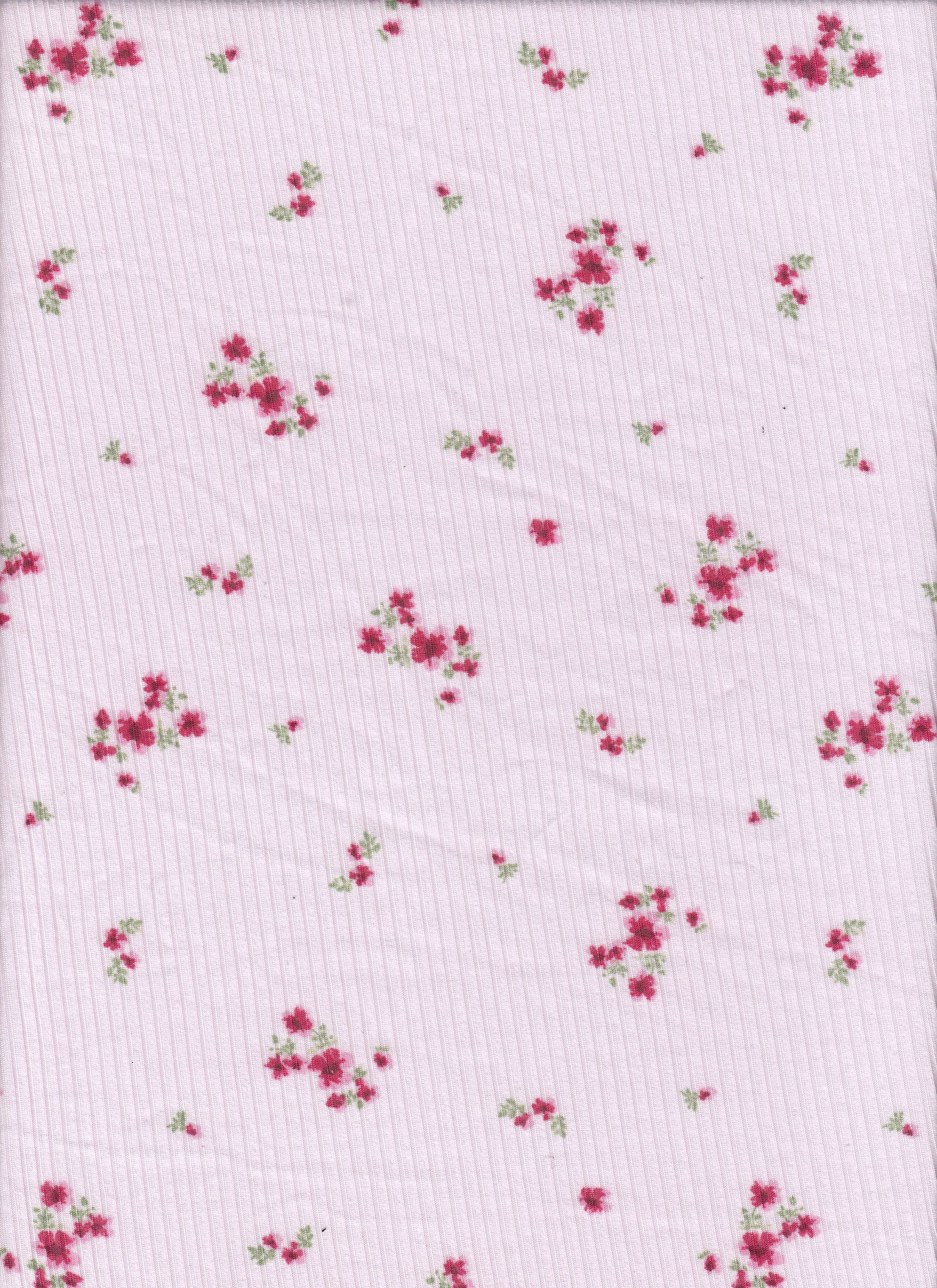 Ditsy Floral 4x2 Yummy Rib Polyester Spandex Knit KNT3422-MS11721 