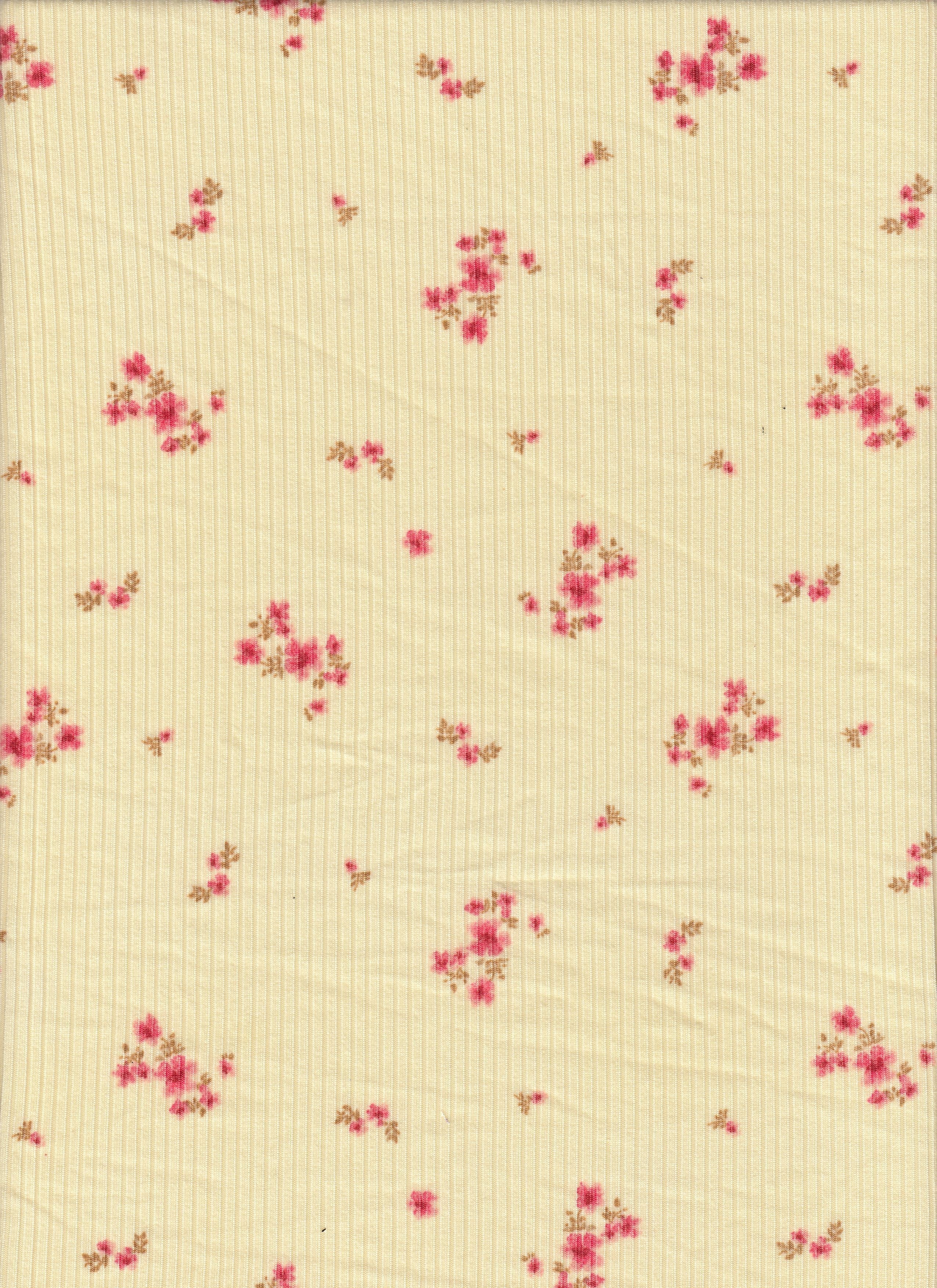 Ditsy Floral 4x2 Yummy Rib Polyester Spandex Knit KNT3422-MS11721 