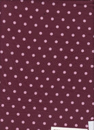 KNT4520-MS11654 BURGUNDY/LT PINK BOTTOMS DOT DRESS DTY BRUSHED KNIT POLYESTER SPANDEX PRINT T-SHIRT TOPS