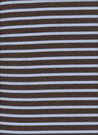 KNT4586 BROWN/BLUE BLOUSE BOTTOMS CAMI DRESS FLEECE KNIT LOUNGEWEAR POLYESTER RIBBED 2X2 SKIRTS SPANDEX STRETCH STRIPE SWEATSHIRT TOPS TUNICS