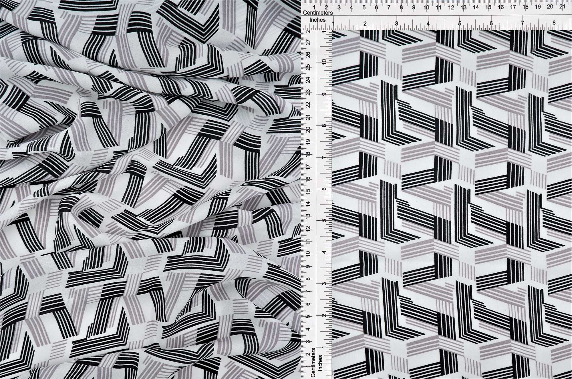 Wool Dobby Geometric Print Fabric - POP3104-MS10063 