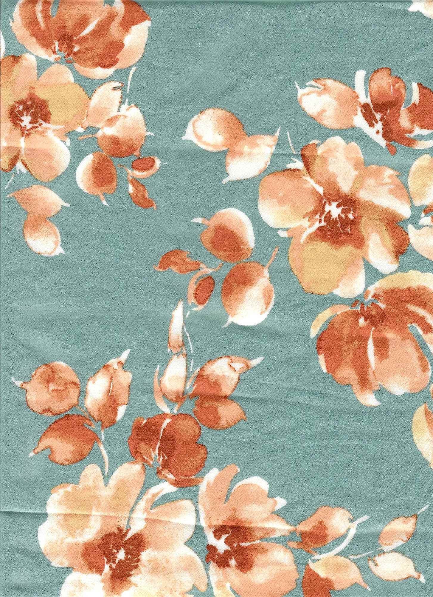 POP4424-MS10424 SAGE DK BLOUSE BOTTOMS CAMI DRESS FLORAL FLOWER LOUNGEWEAR PANTS POLYESTER PRINT SATIN SKIRTS SPANDEX TUNICS WOVEN