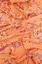 POP4427-MS10617 ORANGE LT FLOWER BLOUSE BOTTOMS CAMI DITSY DRESS FLORAL PANTS POLYESTER PRINT SATIN SKIRTS SPANDEX TOPS WOVEN