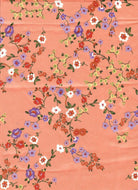 POP4427-MS10617 ORANGE LT FLOWER BLOUSE BOTTOMS CAMI DITSY DRESS FLORAL PANTS POLYESTER PRINT SATIN SKIRTS SPANDEX TOPS WOVEN