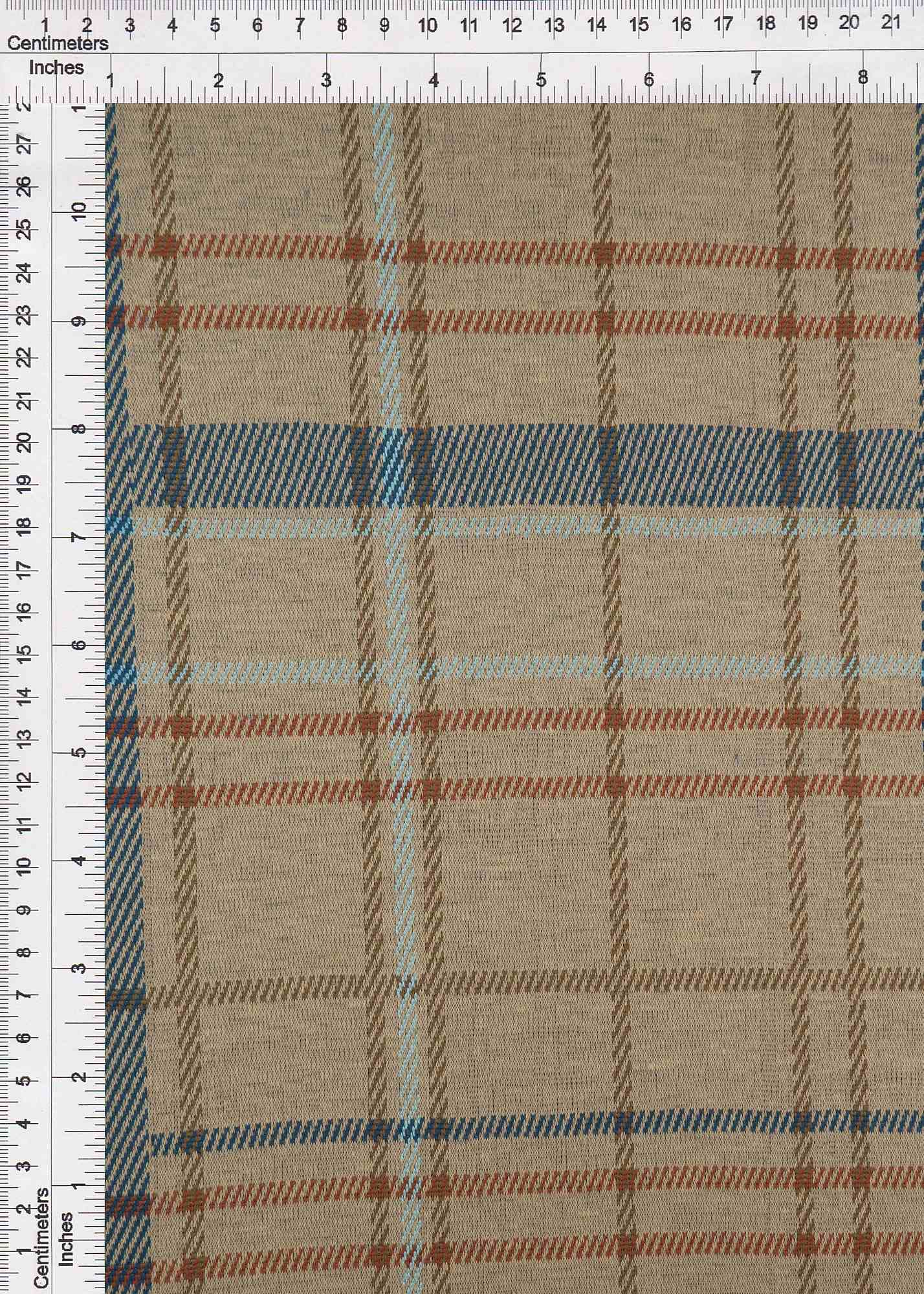KNT4449 TAN BLUE BOTTOMS BROWN DRESS KNIT OUTERWEAR PANTS PLAID POLYESTER RED SKIRTS SOLID SPANDEX STRETCH TOPS YARN DYED