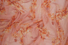 MESH-MS10014 ROSE DUSTY BLOUSE BODYSUIT CAMI FLOCKING FLORAL FLOWER LOUNGEWEAR MESH POLYESTER PRINT SPANDEX STRETCH TOPS TUNICS