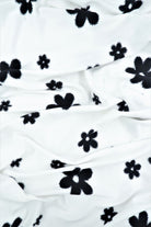 KNT2100-MS10050 IVORY FLOWER ACTIVEWEAR BIKER SHORTS BLACK BLOUSE BODYSUIT BOTTOMS CAMI DRESS DTY BRUSHED FLORAL IVORY KNIT LOUNGEWEAR PANTS POLYESTER PRINT SKIRTS SPANDEX STRETCH T-SHIRT TOPS TUNICS