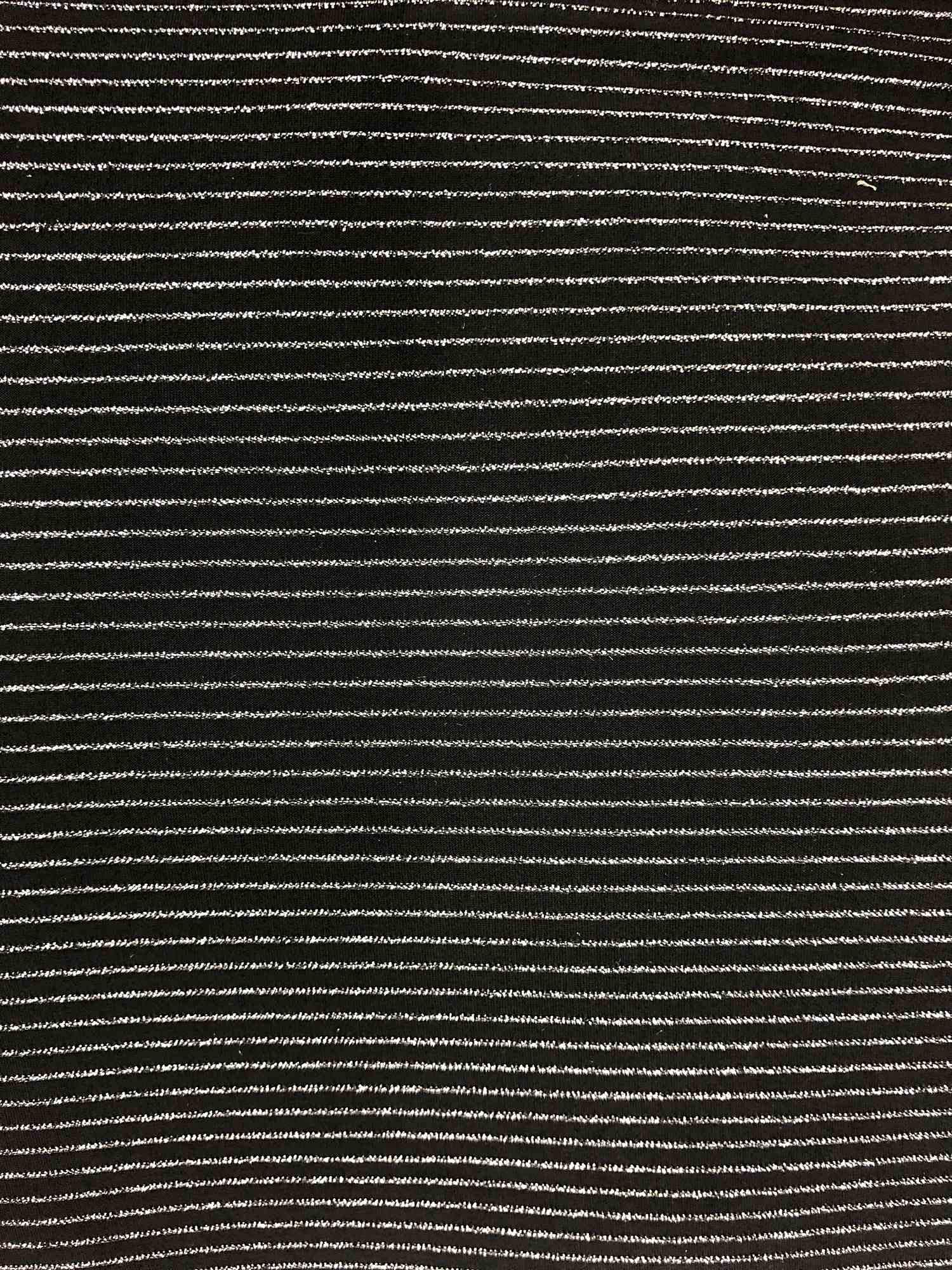 KNT4054 BLACK/SILVER BLOUSE BODYSUIT BOTTOMS CAMI DRESS HORIZONTAL STRIPE KNIT LUREX PANTS POLYESTER SKIRTS SOLID SPANDEX STRETCH TOPS TUNICS