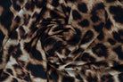 KNT1374-SE20350 BROWN ANIMAL BODYSUIT BROWN DRESS KNIT LOUNGEWEAR PANTS POLYESTER PRINT RAYON SPANDEX STRETCH SWEATER T-SHIRT TOPS TUNICS