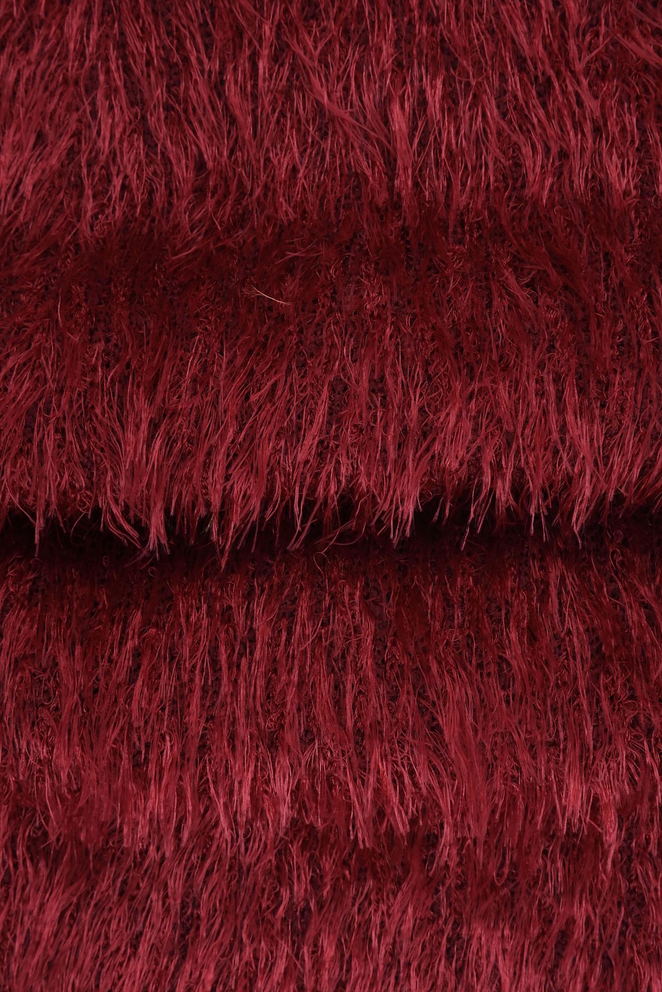 KNT4138 BURGUNDY HACCI KNIT NO-PRINT OUTERWEAR POLYESTER RED SOLID SPANDEX STRETCH SWEATER TUNICS