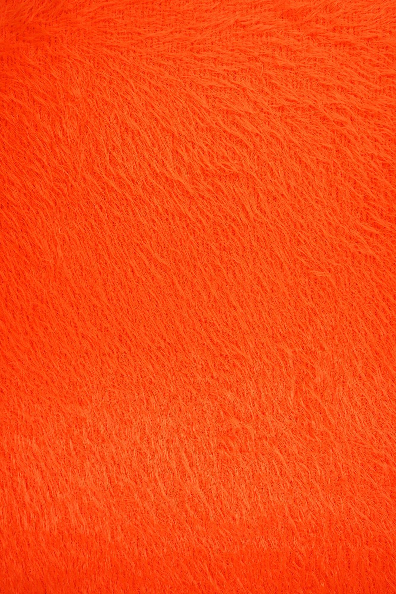 KNT4138 NEON ORANGE HACCI KNIT NEON NO-PRINT ORANGE OUTERWEAR POLYESTER SOLID SPANDEX STRETCH SWEATER TUNICS